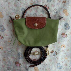 Longchamp Green And Brown Crossbody Bag